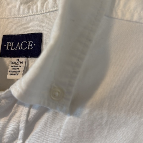 Place Boys White Cotton Short Sleeve Button Down Shirt Size 16 XXL - Picture 13 of 13